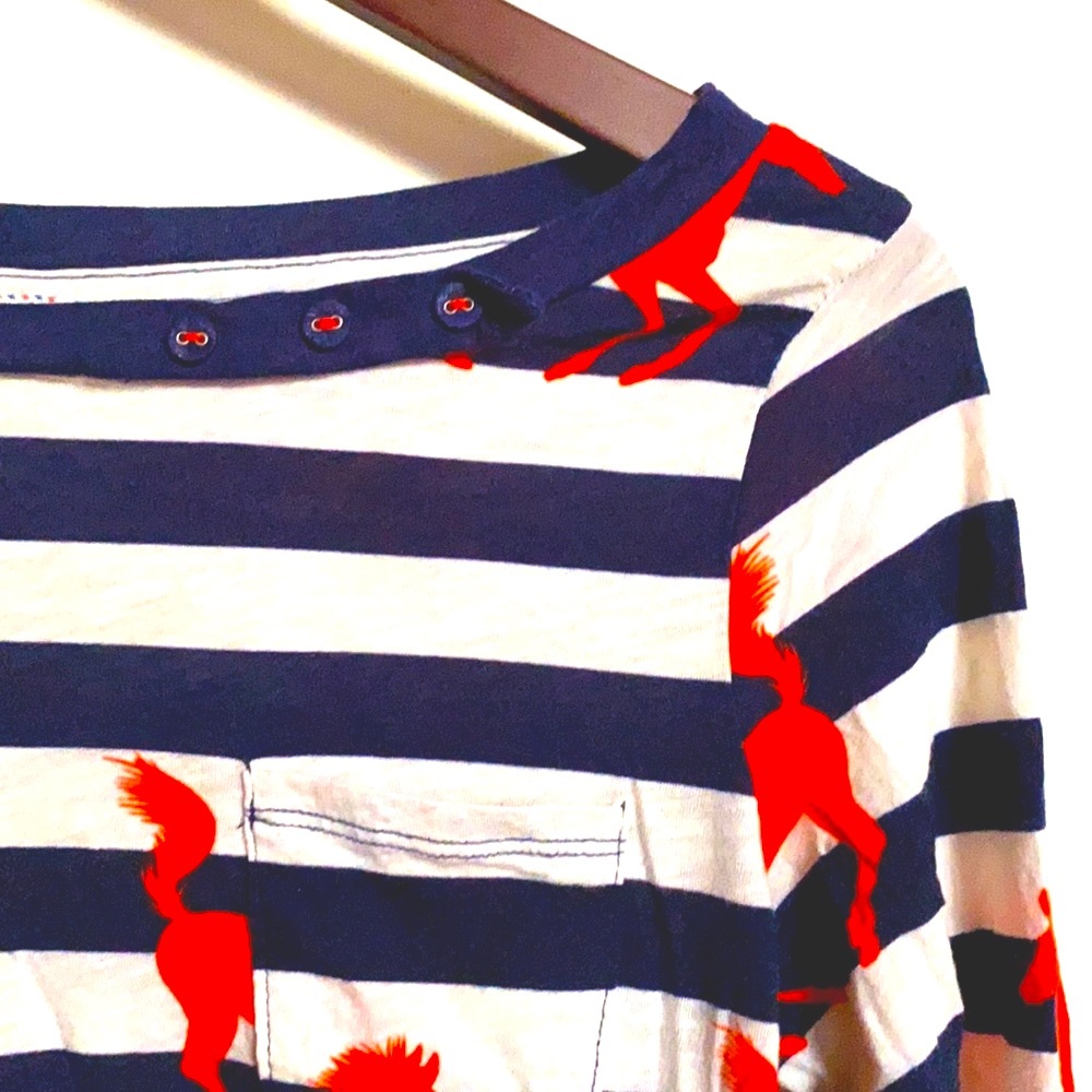 Anthropologie Bright Horses Stripe Knit Button Top - Picture 2 of 11